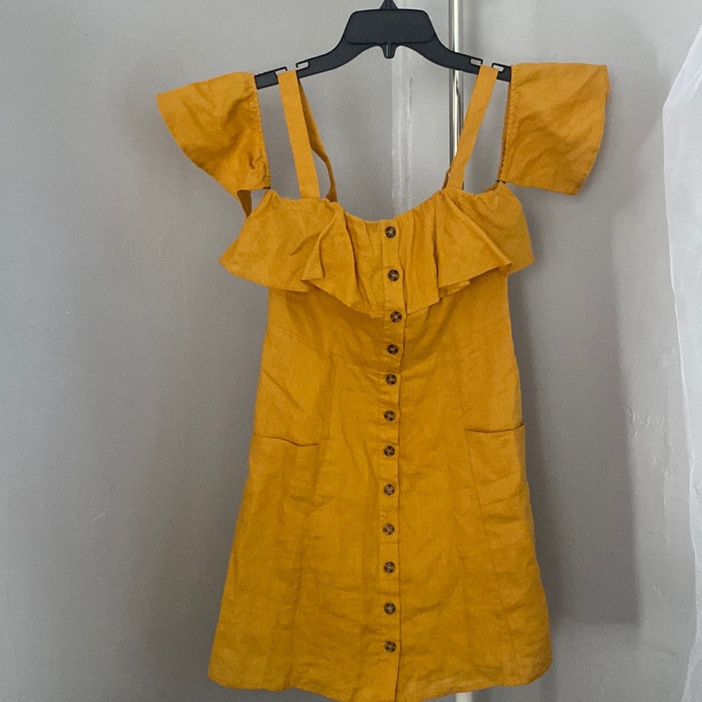 Forever 21 burnt orange off the shoulder dress size small